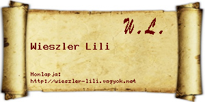 Wieszler Lili névjegykártya